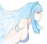 blue-haired girl
