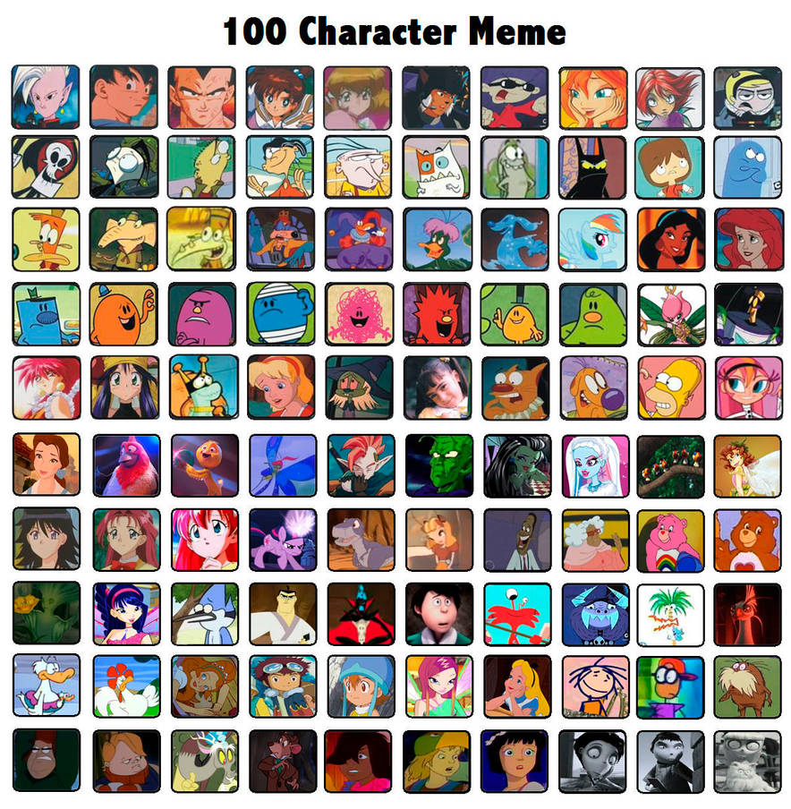 Memes characters. 100 Character meme. 100 Character meme шаблон. 100 Character list. 50 Character list.