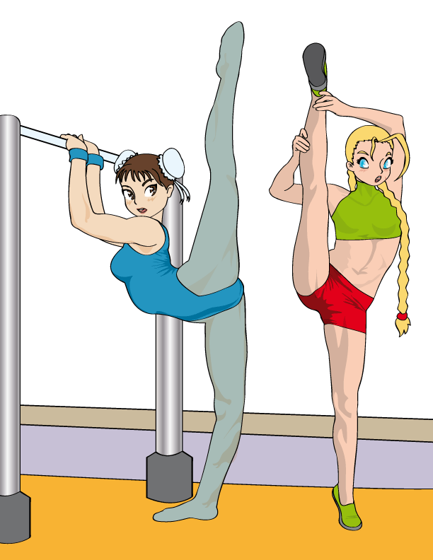 Stretching Cammy and Chun Li 2