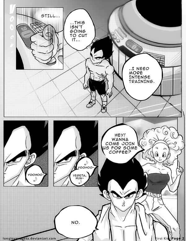 Dbz: Bulma and Vegeta -Firstkiss: Chapter 1, Pg2