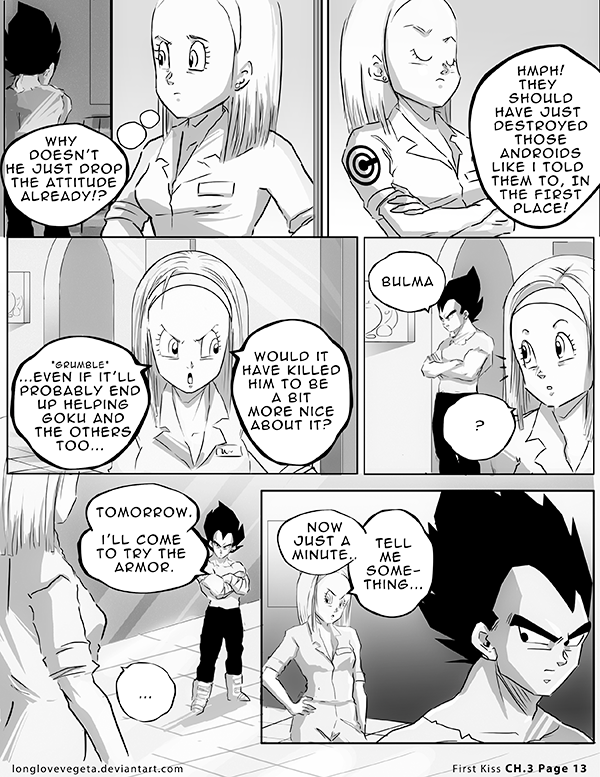 Dbz: Bulma and Vegeta - Firstkiss: Chapter 3, Pg13