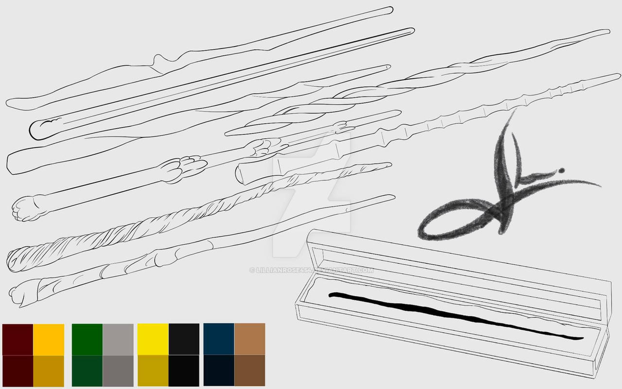 Harry Potter wand design and box with house colour by LillianRose454 on ... Harry Potter wand design and box with house colour by LillianRose454 on ...