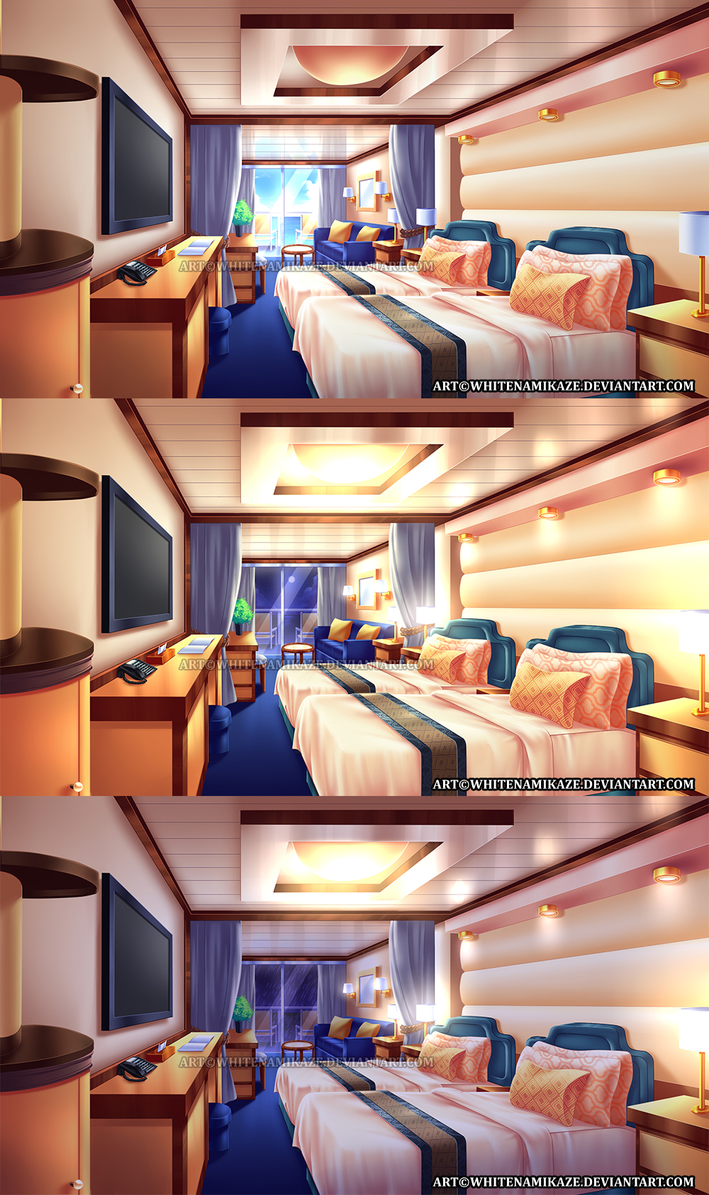 COMMISSION - Cruise Cabin Room by WhiteNamikaze on DeviantArt