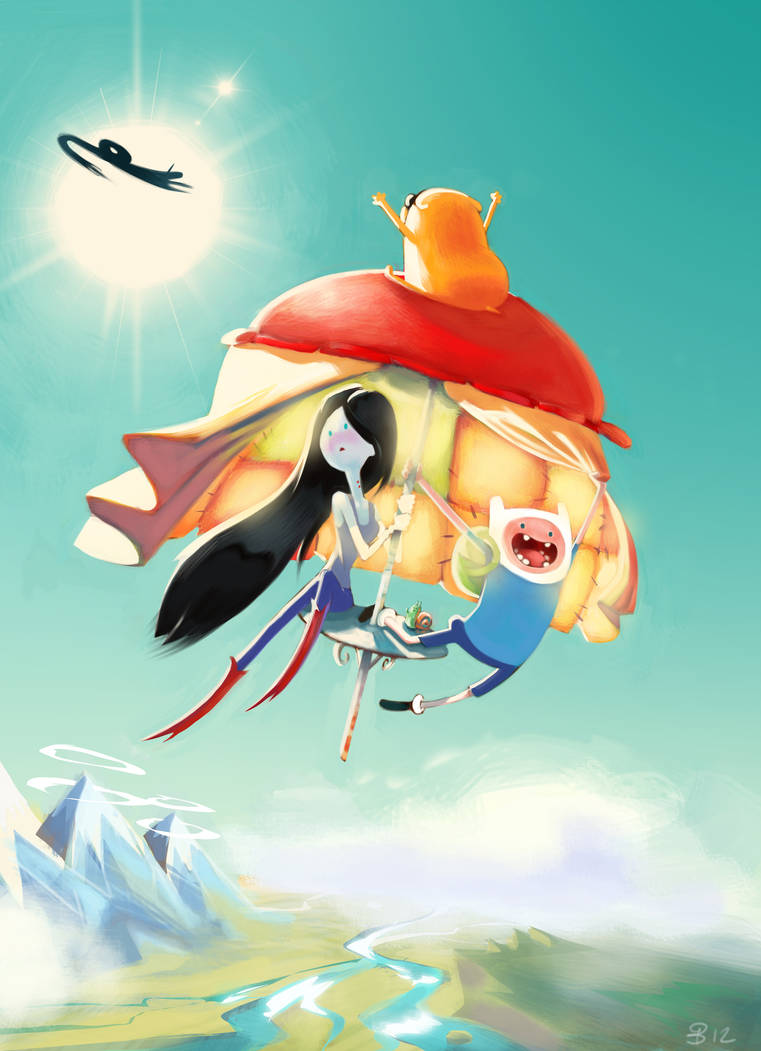 Adventure time - Marceline and Finn by ReineDesCanards