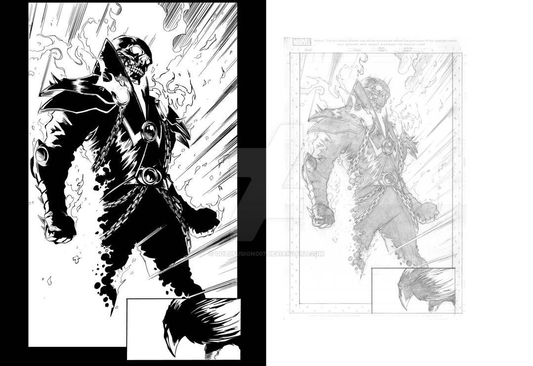 Ghost Rider Inks by goldfusion007 on DeviantArt