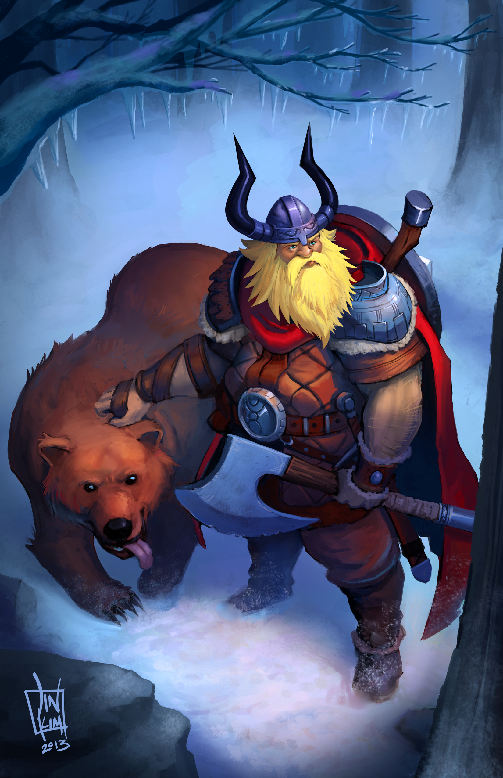 Viking and his pet bear