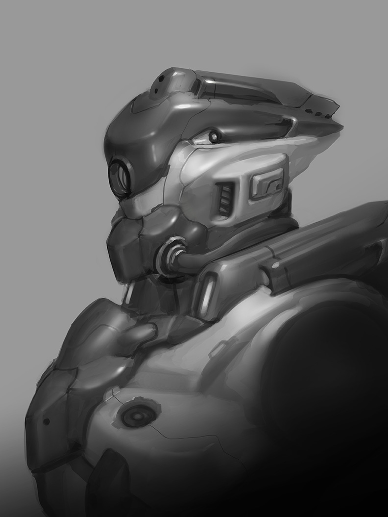 Mech head doodle