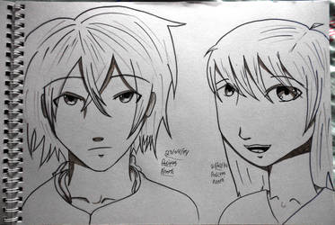 Manga boy and girl sketch