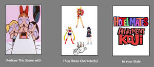 Redrawn Scene with Character in HM/AK style #1
