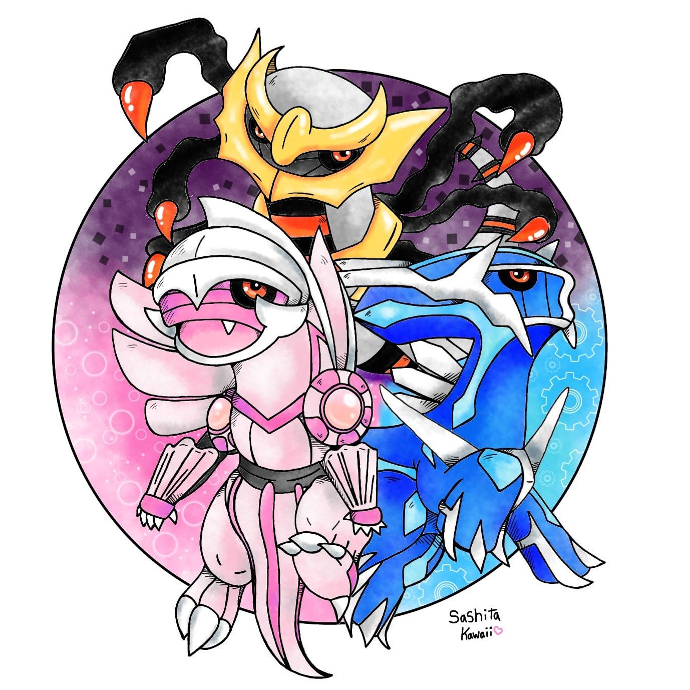 giratina, palkia, dialga by Phunter16 on DeviantArt