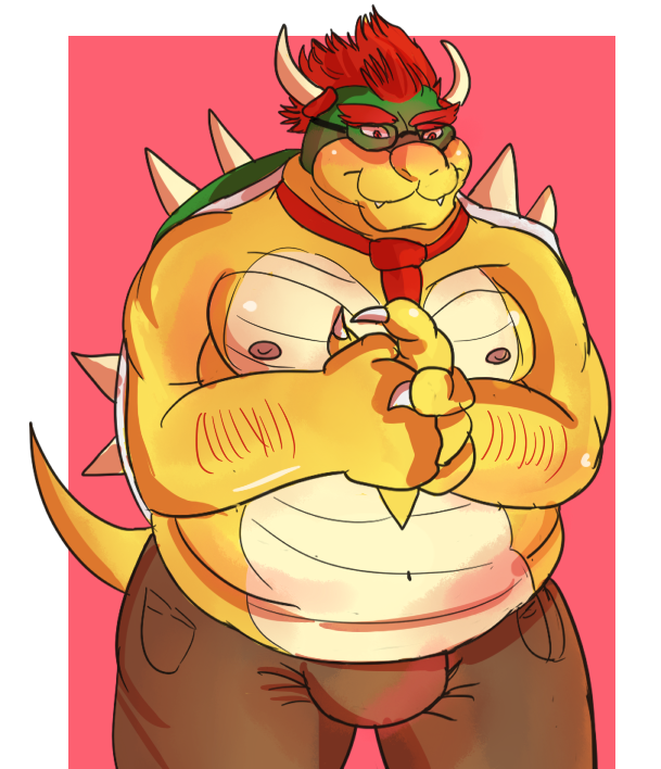 Bowser in a Tie and Glasses