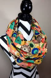 Asian Umbrella Print Infinity Scarf