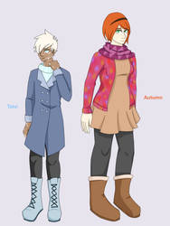 Talvi and Autumn (Winter and Fall themed OC's)