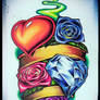 Heart with roses