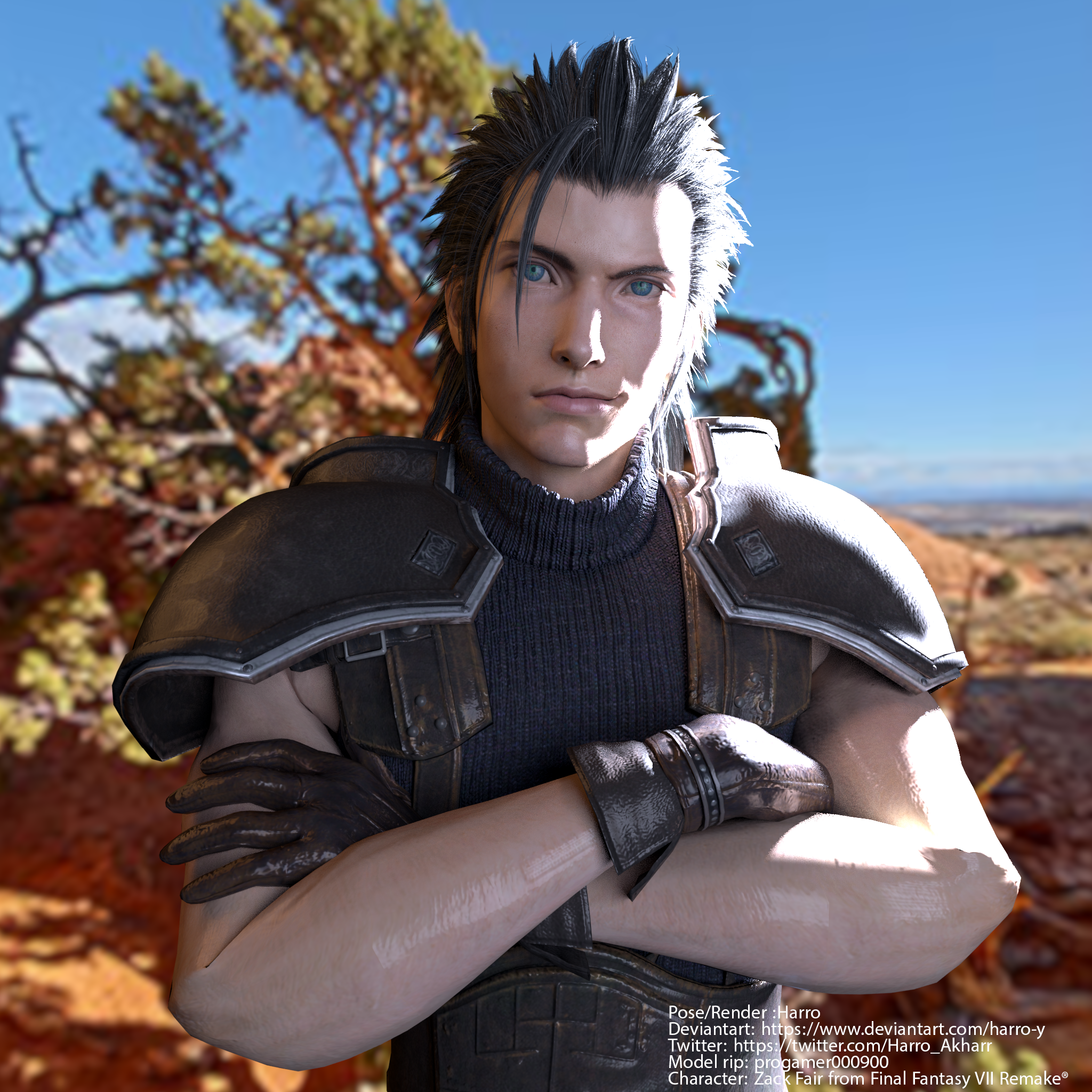 Zack Fair 3d Render Final Fantasy Vii Remake By Harro Y On Deviantart