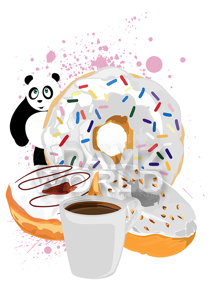 Panda and White Donuts