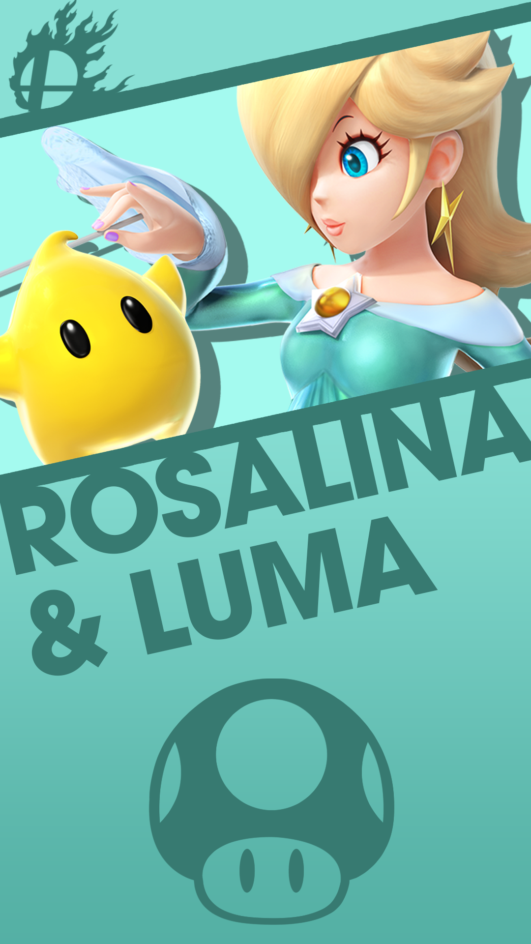 Rosalina and Luma Smash Bros. Phone Wallpaper