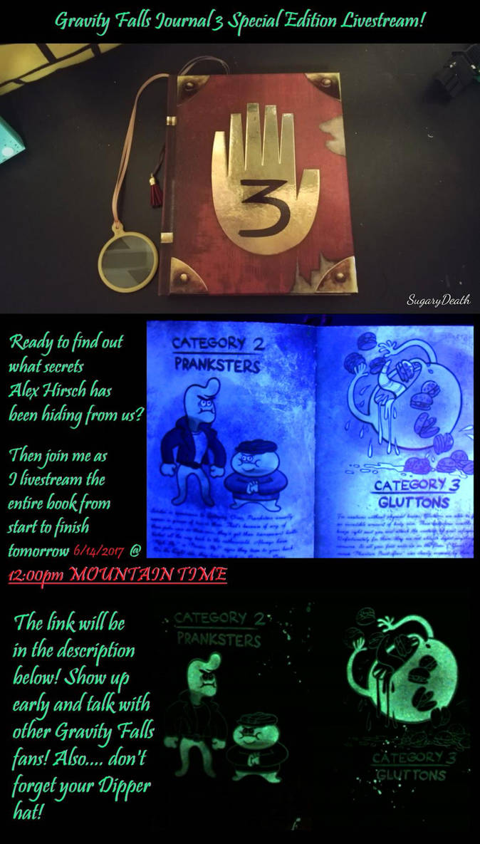 Gravity Falls Journal 3 Blacklight Livestream! by SugaryDeath on DeviantArt