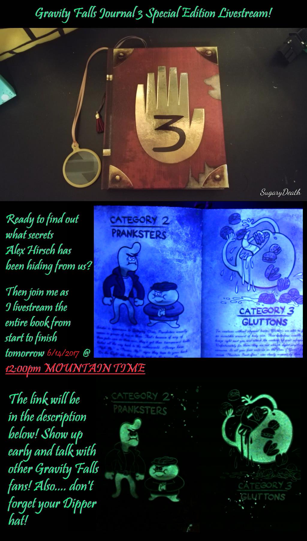 Gravity Falls Journal 3 Blacklight Livestream! by SugaryDeath on DeviantArt