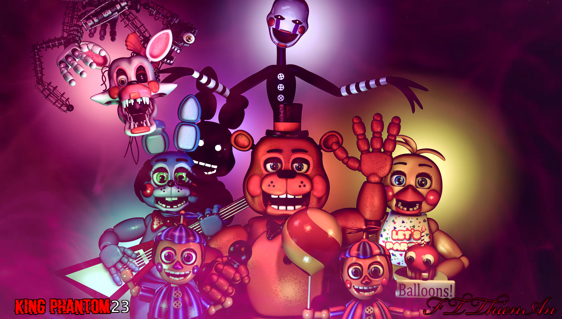 FNAF SFM The Fnaf World 2 Gang by KingPhantom23 on DeviantArt