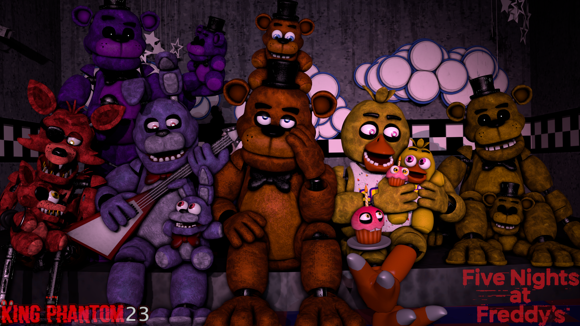 FNAF SFM Fredbear and Friends Gang by KingPhantom23 on DeviantArt