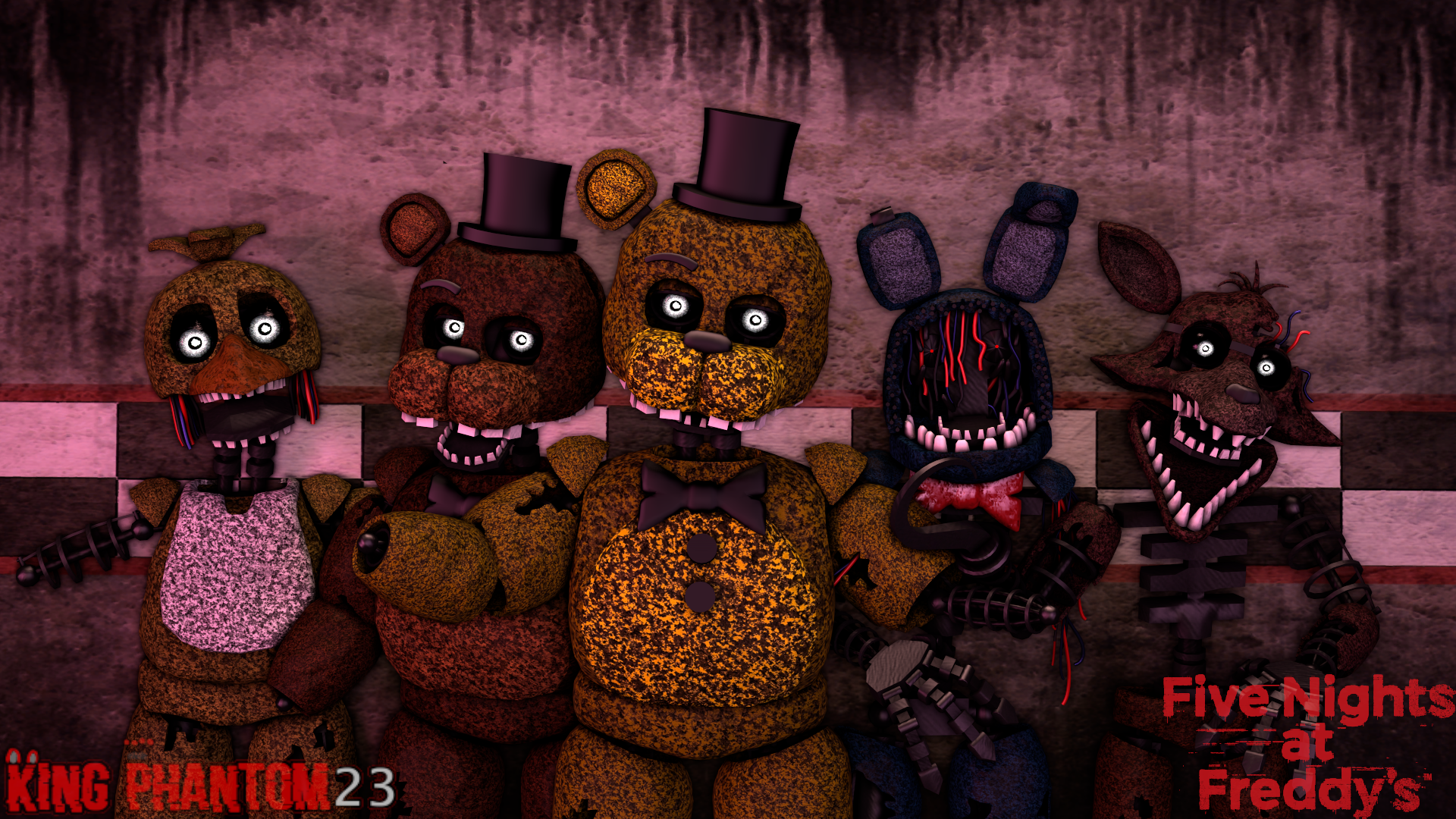 fnaf sfm) fnaf 6 animatronics(remake) by sammy2005