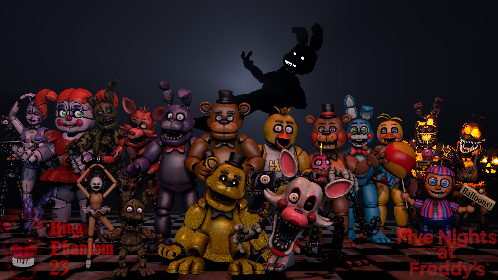 FNAF SFM Fredbear and Friends Gang by KingPhantom23 on DeviantArt