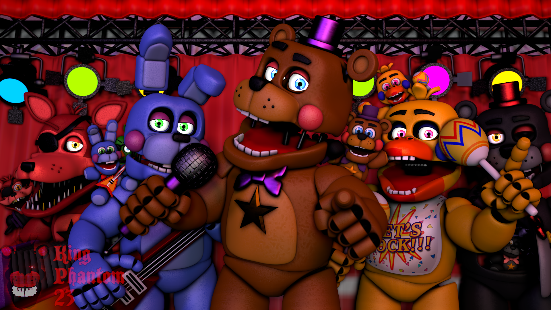 FNAF SFM The Fnaf World 2 Gang by KingPhantom23 on DeviantArt