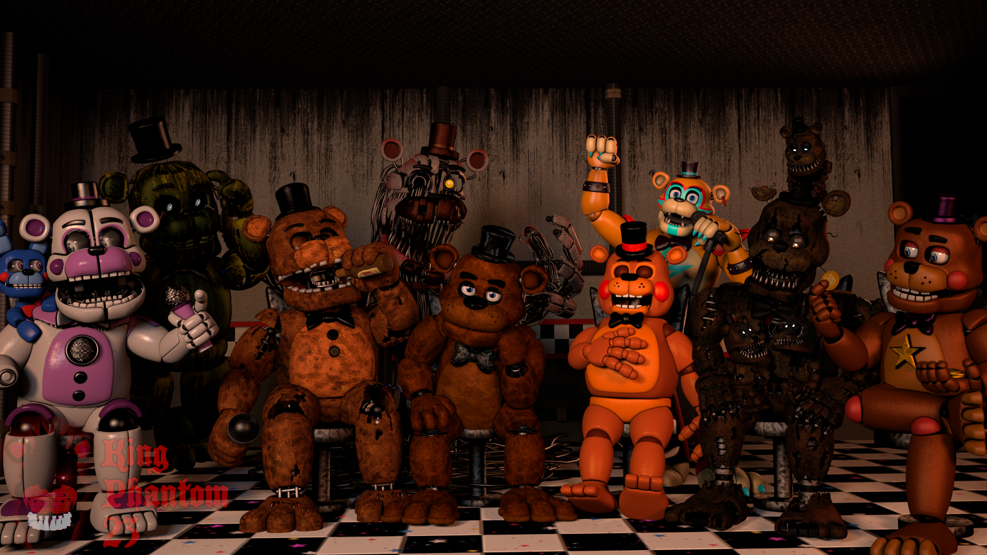 FNAF SFM Fredbear and Friends Gang by KingPhantom23 on DeviantArt