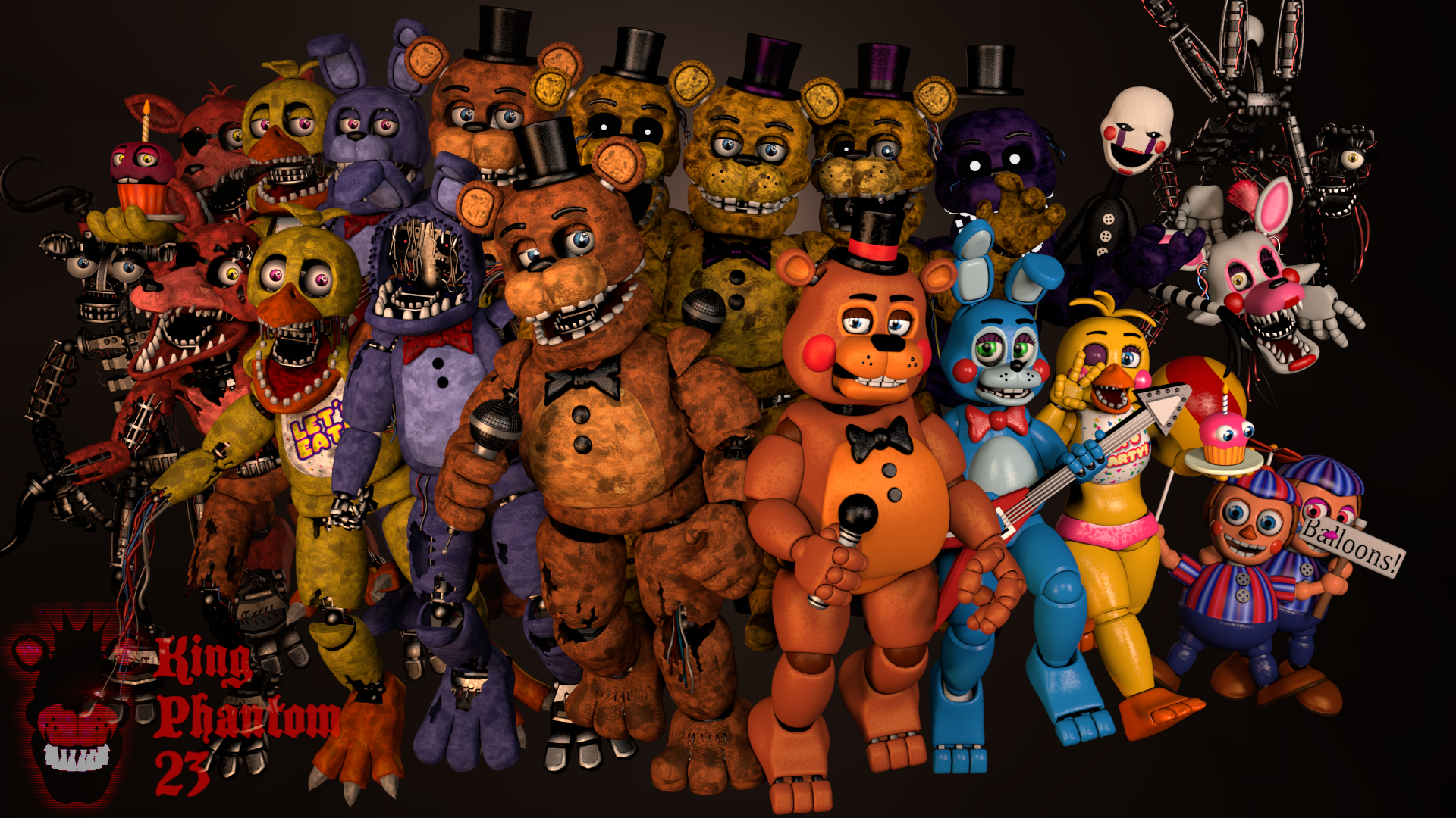 FNAF SFM The Fnaf World 2 Gang by KingPhantom23 on DeviantArt