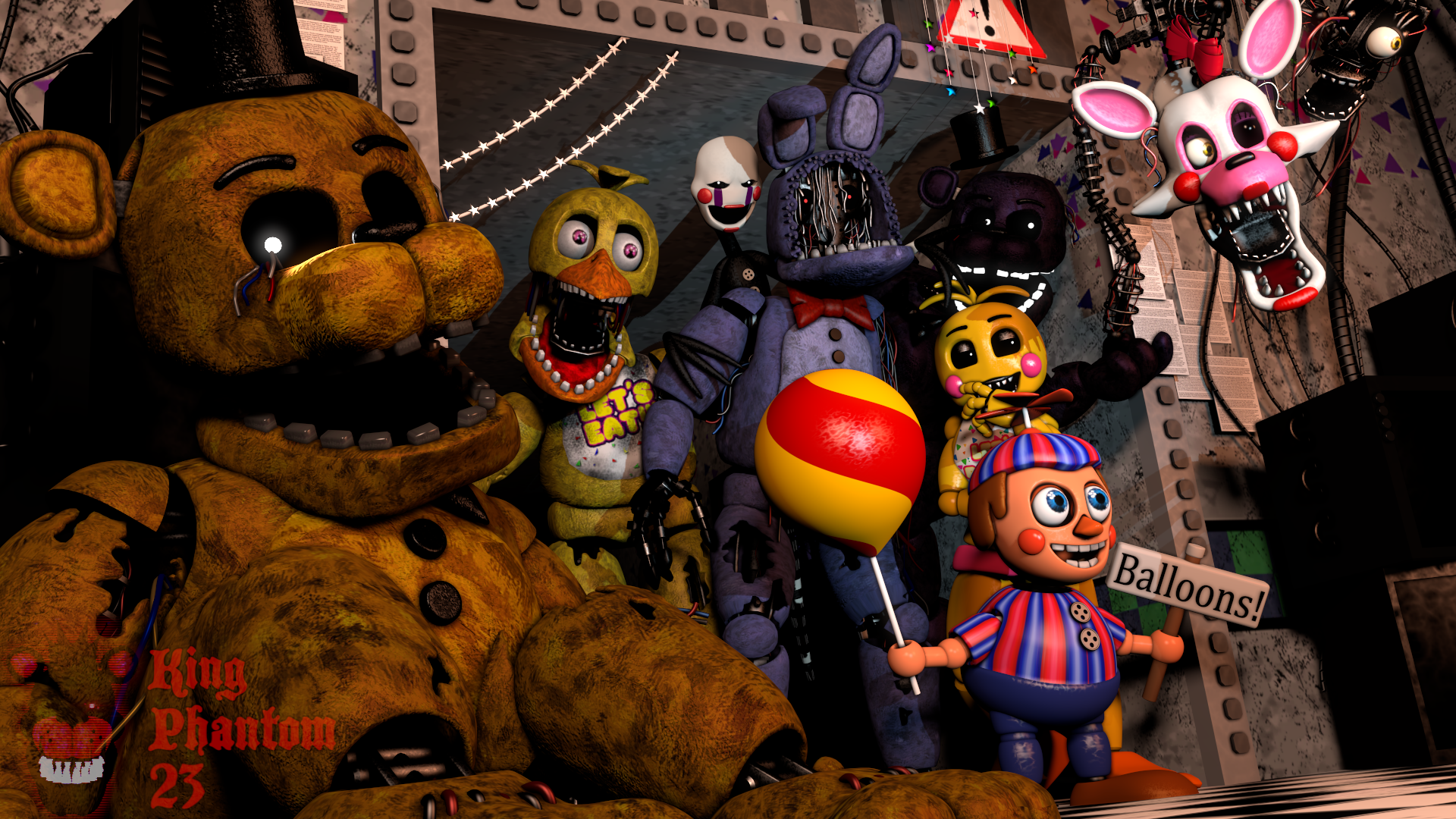 BLENDER/FNAF] FNaF 3 Crew by Vibhuuuu on DeviantArt