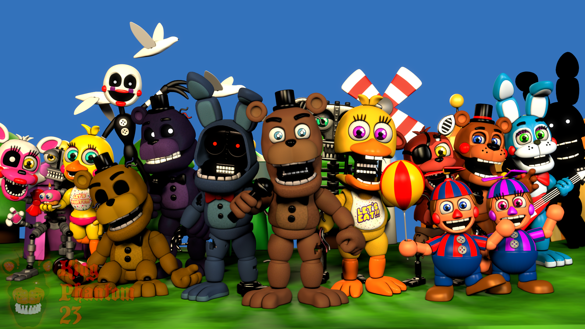 FNAF SFM The Fnaf World 2 Gang by KingPhantom23 on DeviantArt