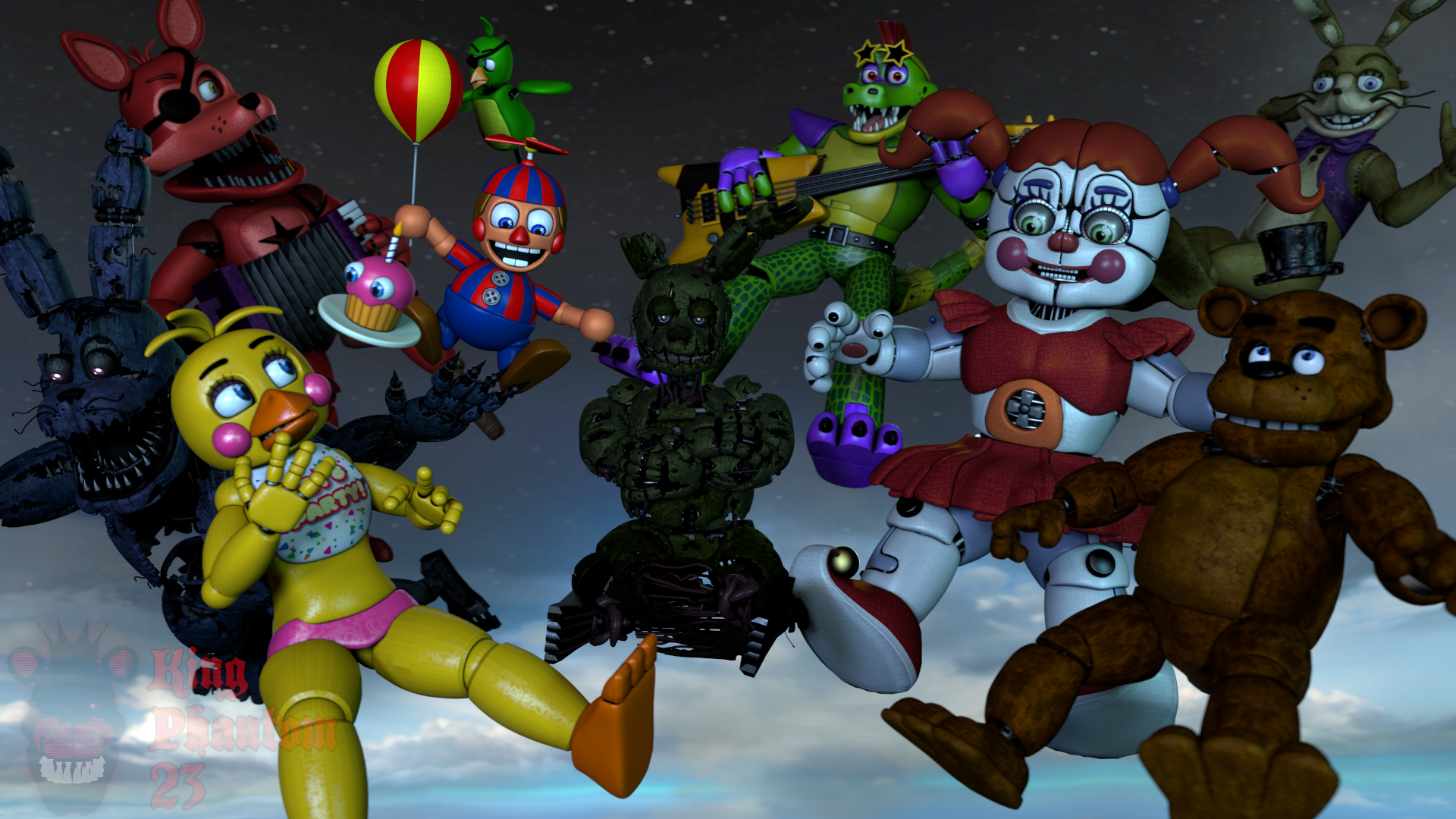 FNAF SFM The Fnaf World 2 Gang by KingPhantom23 on DeviantArt