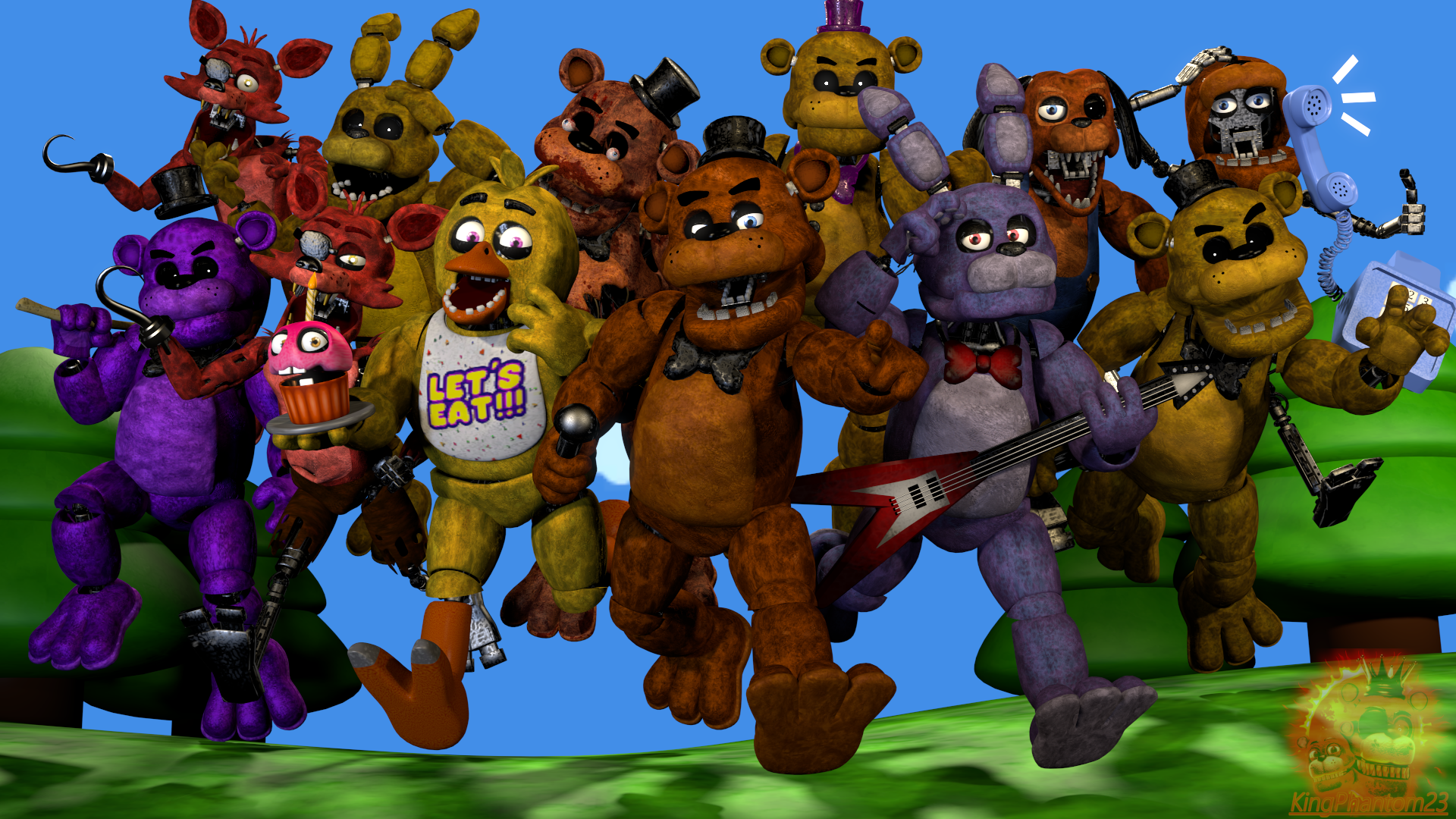 FNAF SFM Fredbear and Friends Gang by KingPhantom23 on DeviantArt