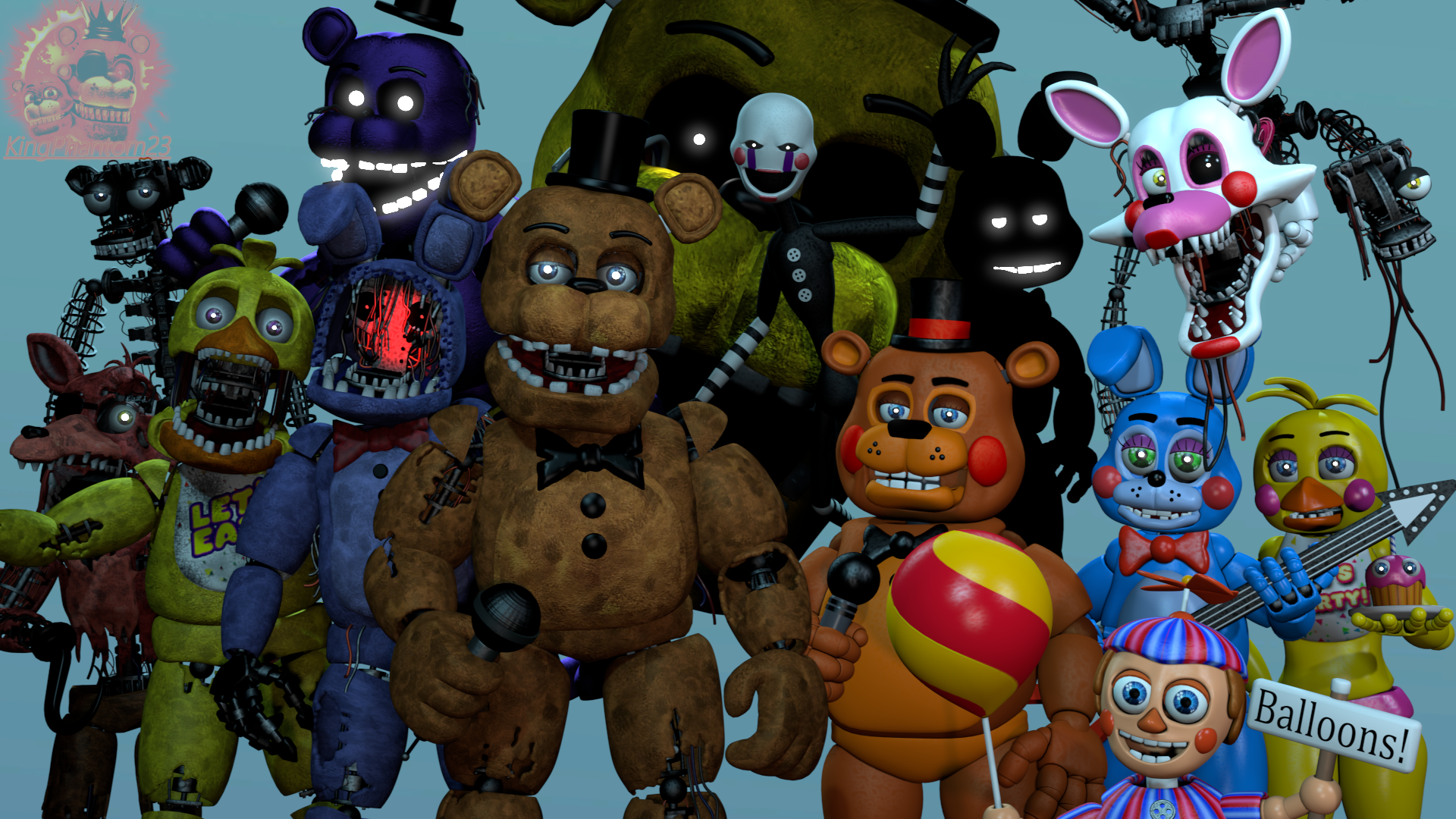 FNAF SFM The Fnaf World 2 Gang by KingPhantom23 on DeviantArt