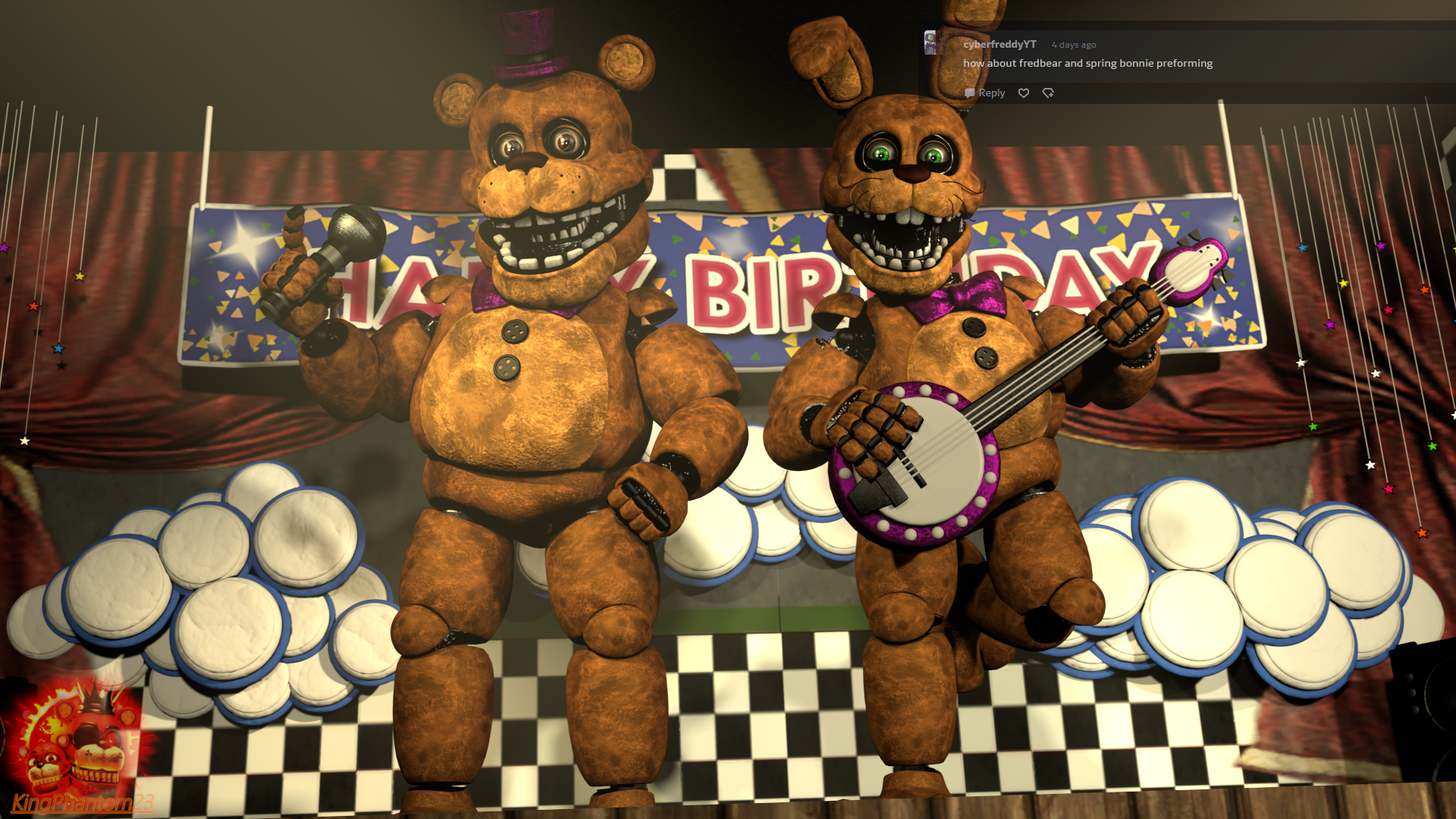 Fredbear and Spring Bonnie redraw by BlueLemonade99 on Newgrounds