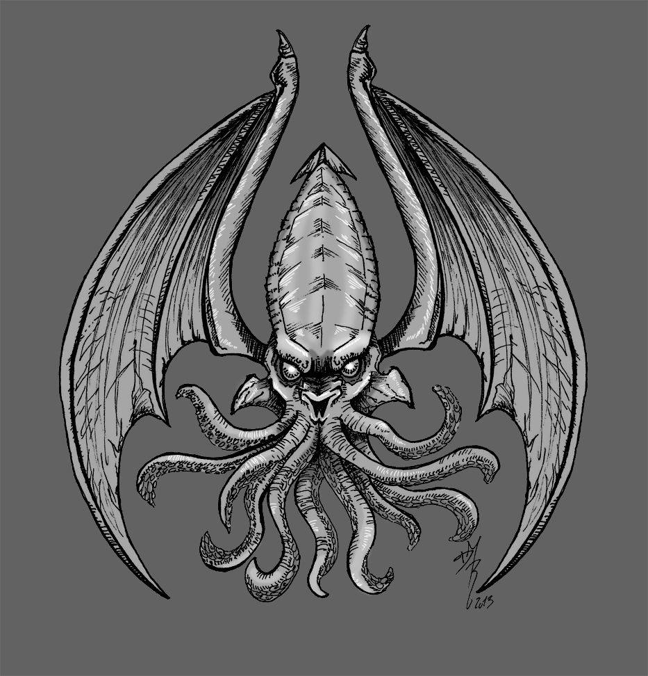 Drawing of Cthulhu.