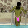 She-Hulk at the pool