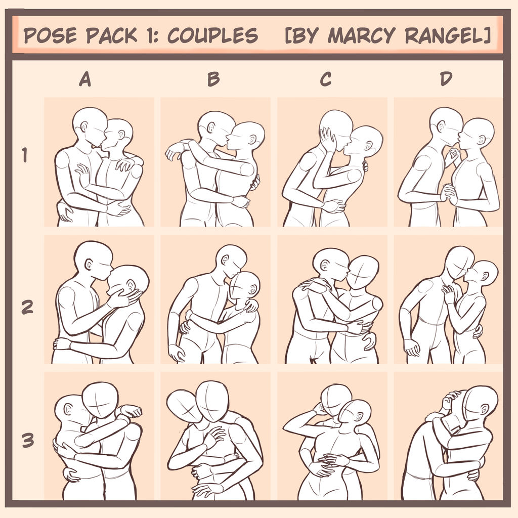 Drawing meme: Couple Poses by MarcyRangel on DeviantArt