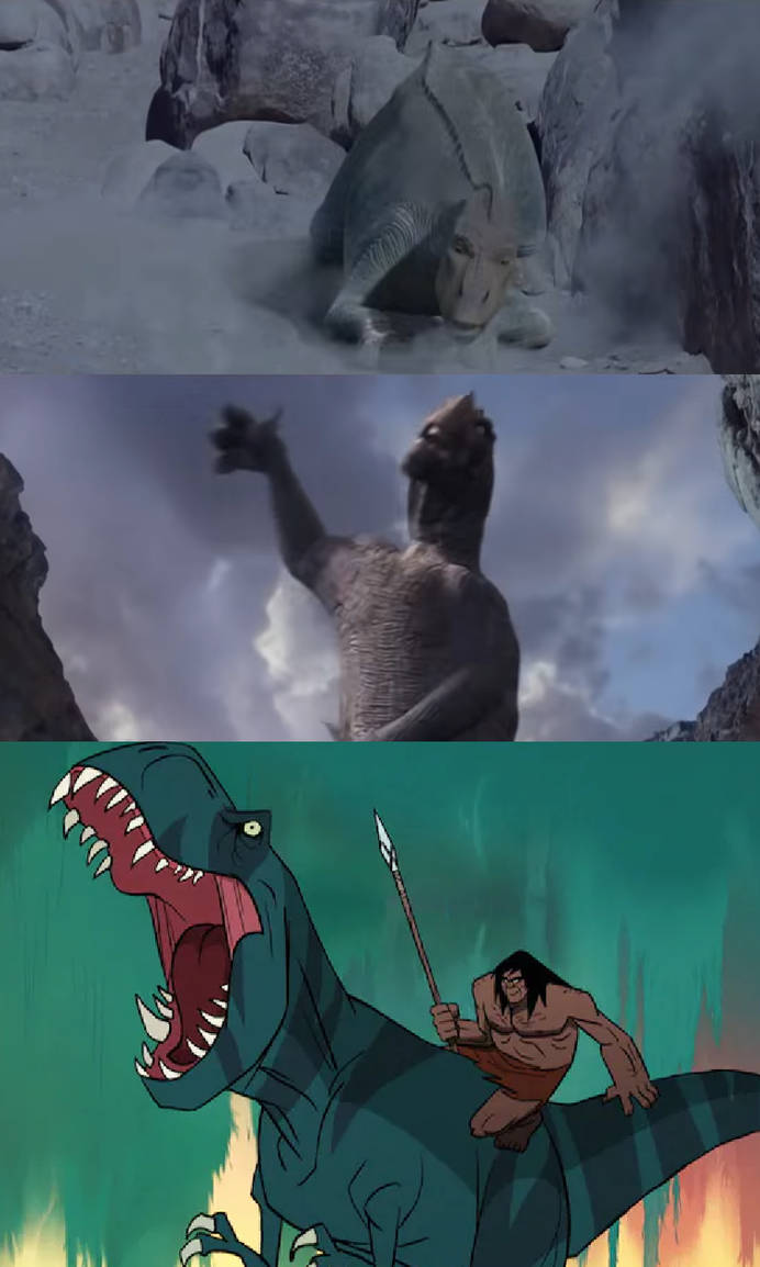 Aladar Raptors Attack Spear and Fang saves Aladar from Kron by NaturalistWarrior on DeviantArt