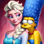 Marge and Elsa flirting