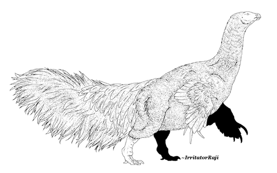 Feathered Therizinosaurus Line Art [FREE]