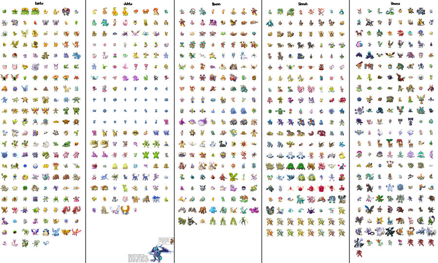 Pokemon Black 2 and White 2 Sprite Sheet (Shiny)