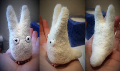 Needle Felted White Totoro