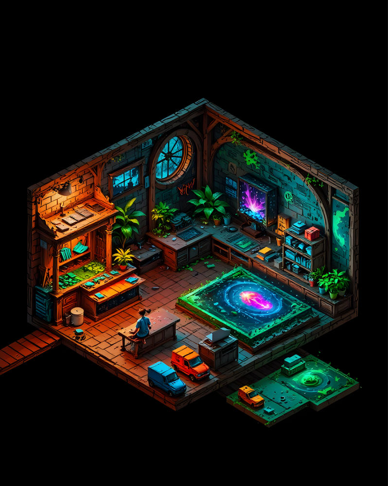 isometric interior: mystical game tile room: web3 by SquidCannonArmed ...
