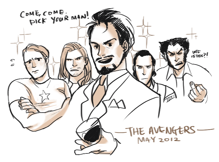 The Avengers: Hot man party