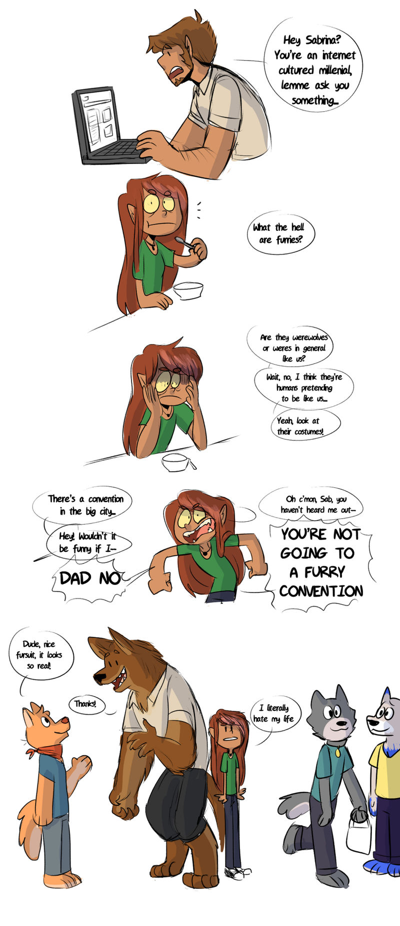 so a werewolf goes to a furry convention by retroleum on DeviantArt