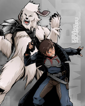Kiba and Akamaru smuggler style! by G-Matoshi