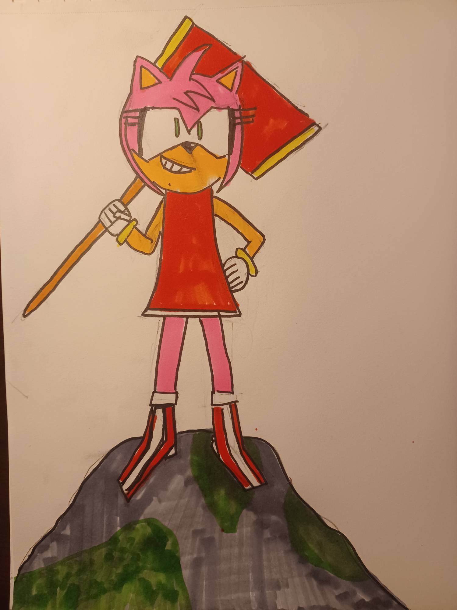 Amy Rose Rouk Amy Rose standing on rock by Eatyourgreenz on DeviantArt