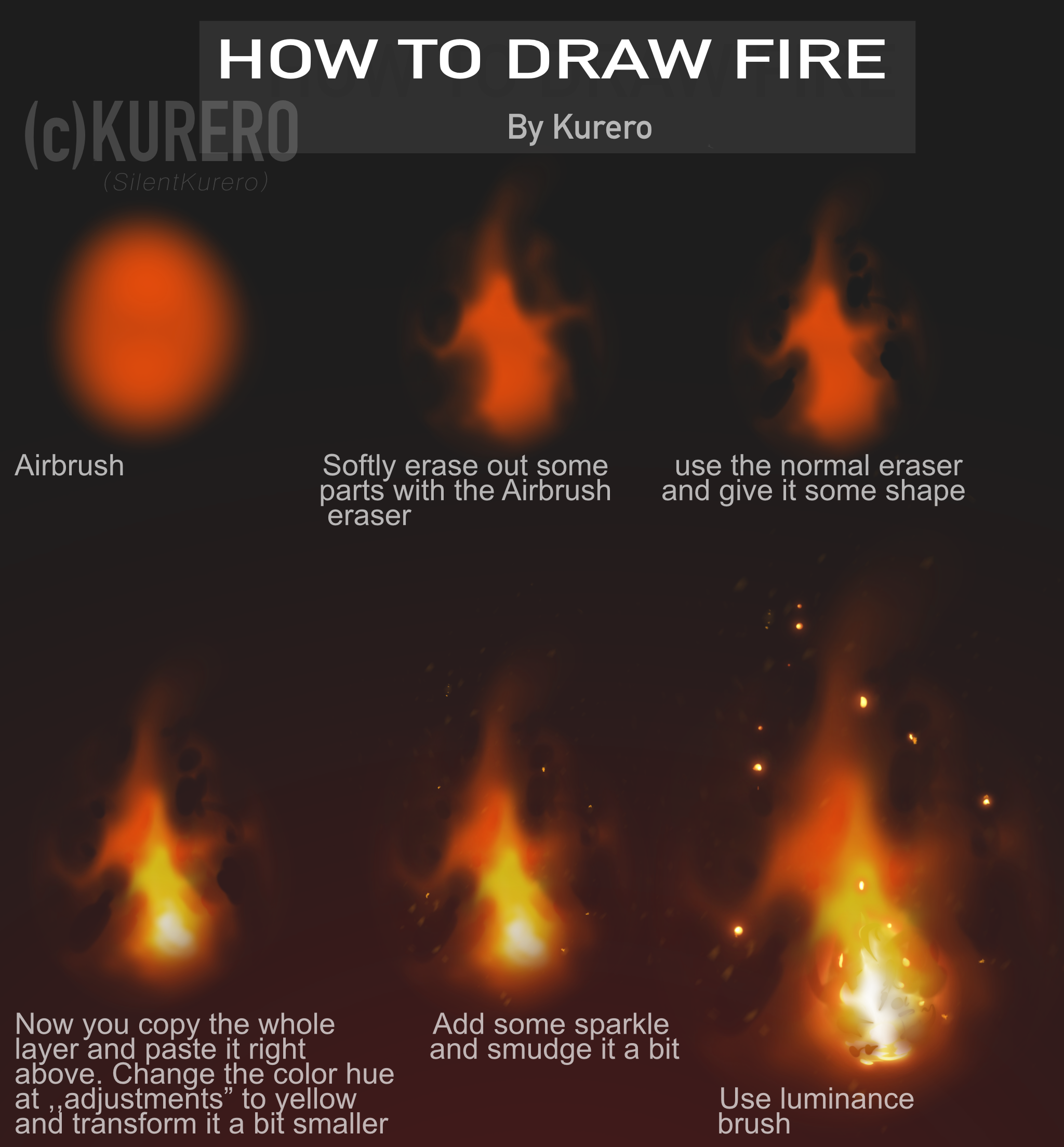 Free to use Fire tutorial by silentkurero on DeviantArt